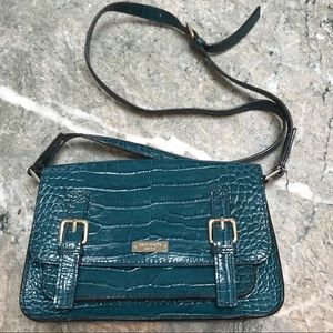 Kate Spade Teal Crocodile mini crossbody bag